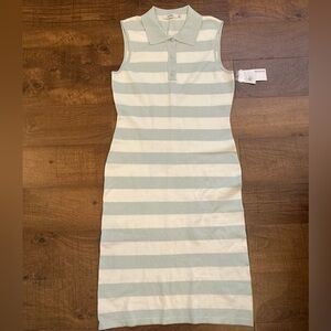 JustFab NWT Coastal Sleeveless Polo Striped Midi Dress Pastel Mint Women’s L